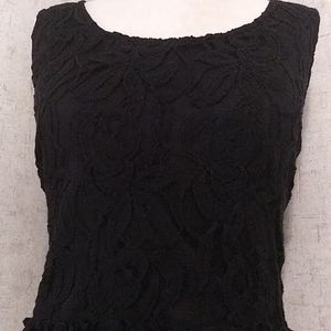 ALFANI XL Black Non Sleeve Peplum Laced Sheath Top